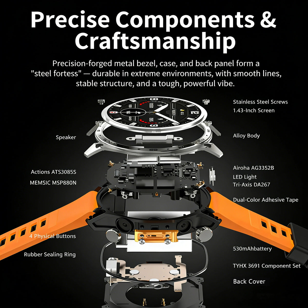2026 HD300 Pro GPS Smart Watch for Outdoor Sports Offline Map 5.4Bluetooth Call Waterproof Health Travel Diving Smartwatch