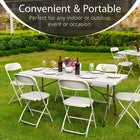 Folding Plastic Table Indoor Outdoor Portable Party Dining Table